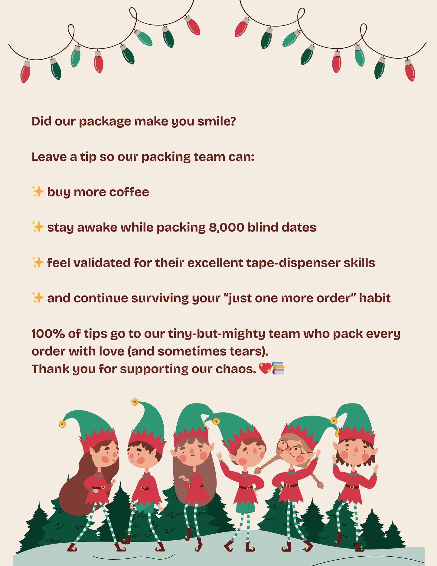 The Tip Jar — For Our Emotional Support Packing Team 💅📦