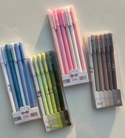 6pcs Set Pastel Colored Pens