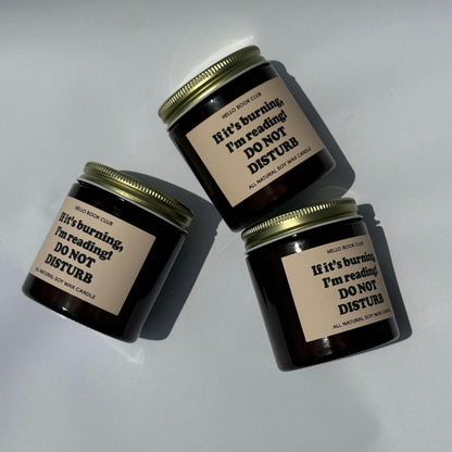 Bookish Candle Gift: If It's Burning, I'm Reading DO NOT DISTURB with Decor Ornaments - Freshener & Decoration Cozy Room Vanilla