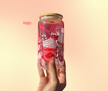 Valentines Glass Cup